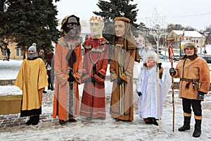 Three kings parades in Kaunas, Lithuania
